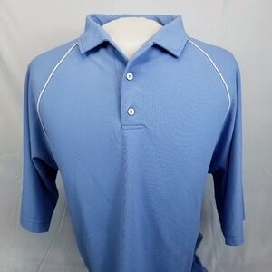 FOOTJOY- Men’s XL Short Sleeve Golf Polo Shirt -Light Blue With White Piping